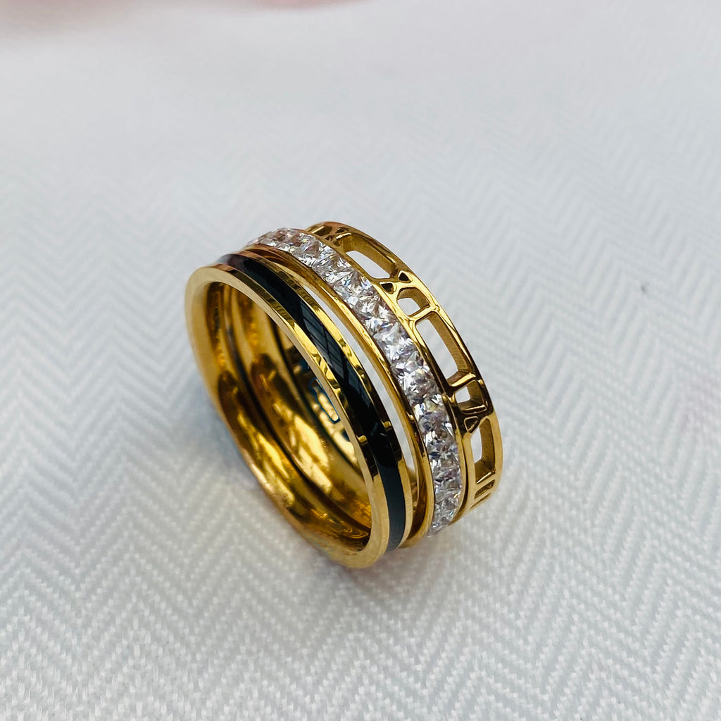 Gold Plated Ring Trio