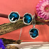 Silver & Dark Blue Earring & Necklace Set