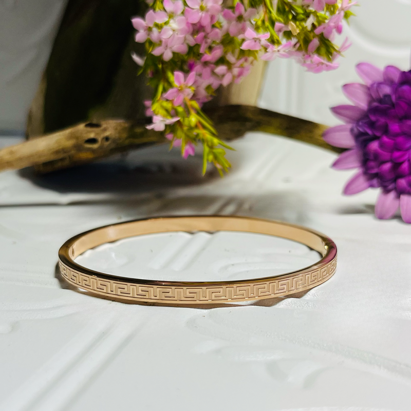 Rose Good Greek Key Bracelet