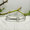 Silver Roman Numeral & Clear Cubic Zirconia Bangle