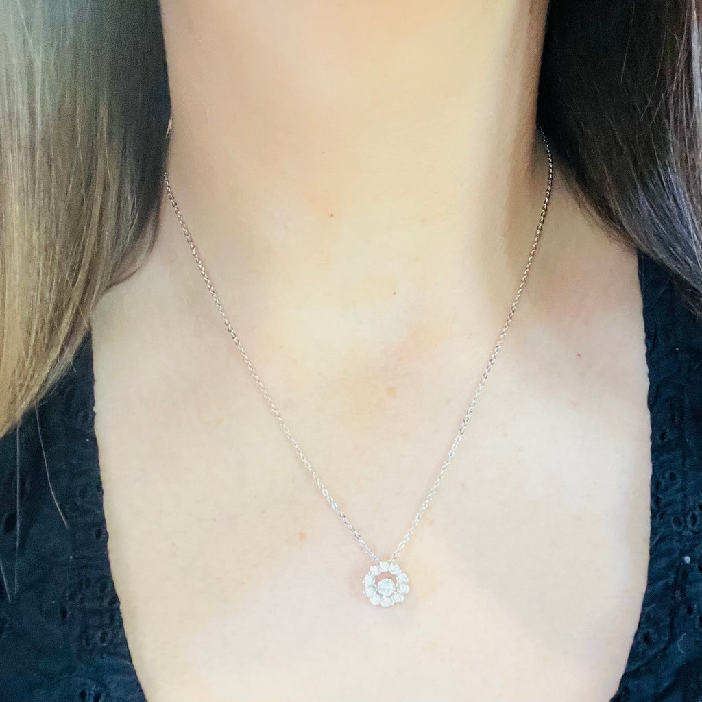 Sterling Silver Cubic Zirconia Petite Necklace