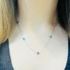 Sterling Silver and Aqua Necklace