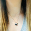 Rose Gold Black Heart Necklace