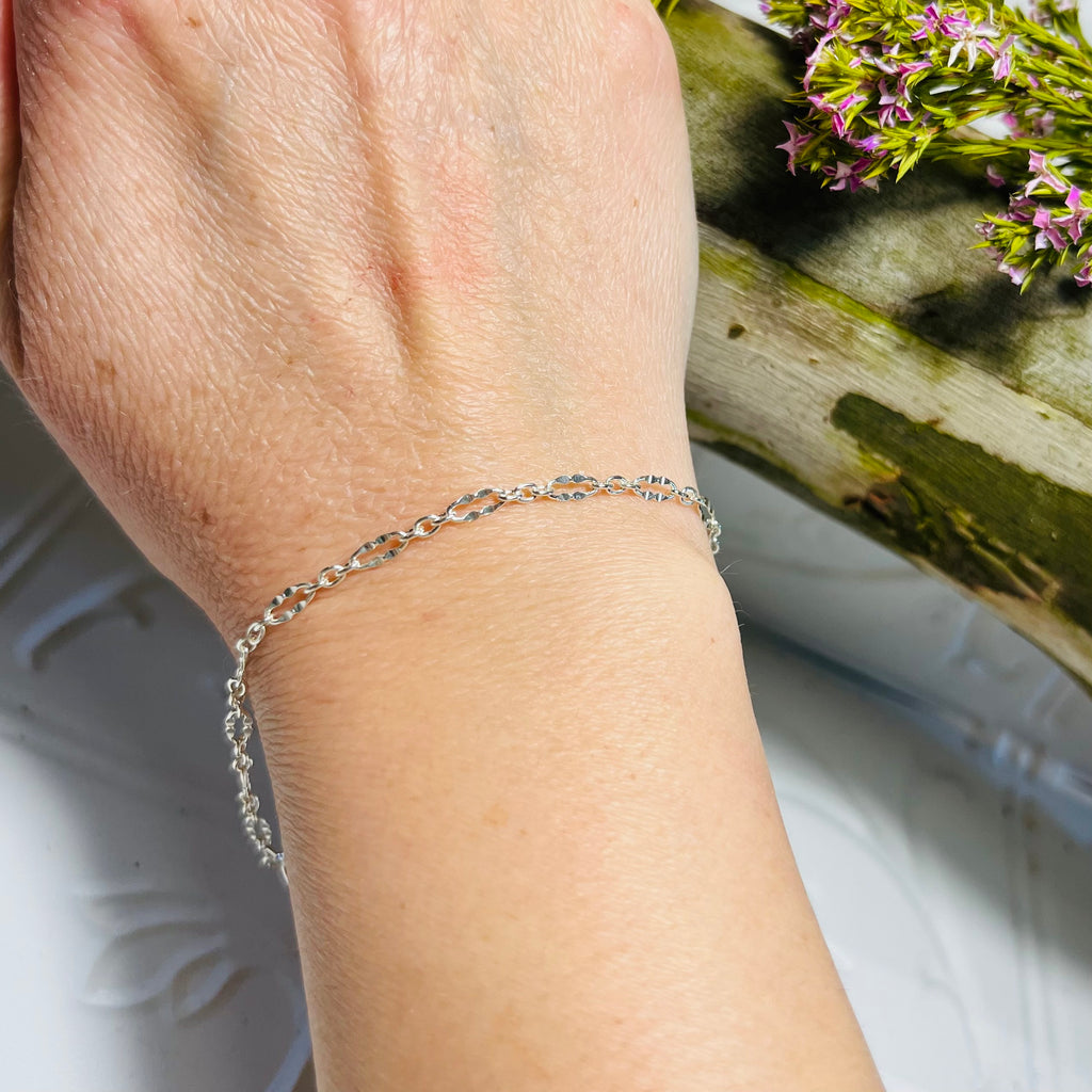 Sterling Silver Linked Chain Bracelet