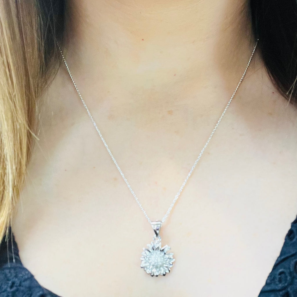 Sterling Silver Sunflower Necklace