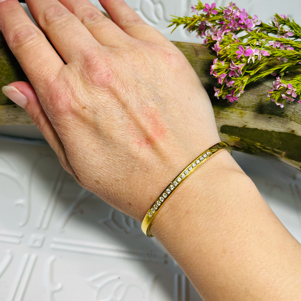 Gold Clear Crystal Bracelet