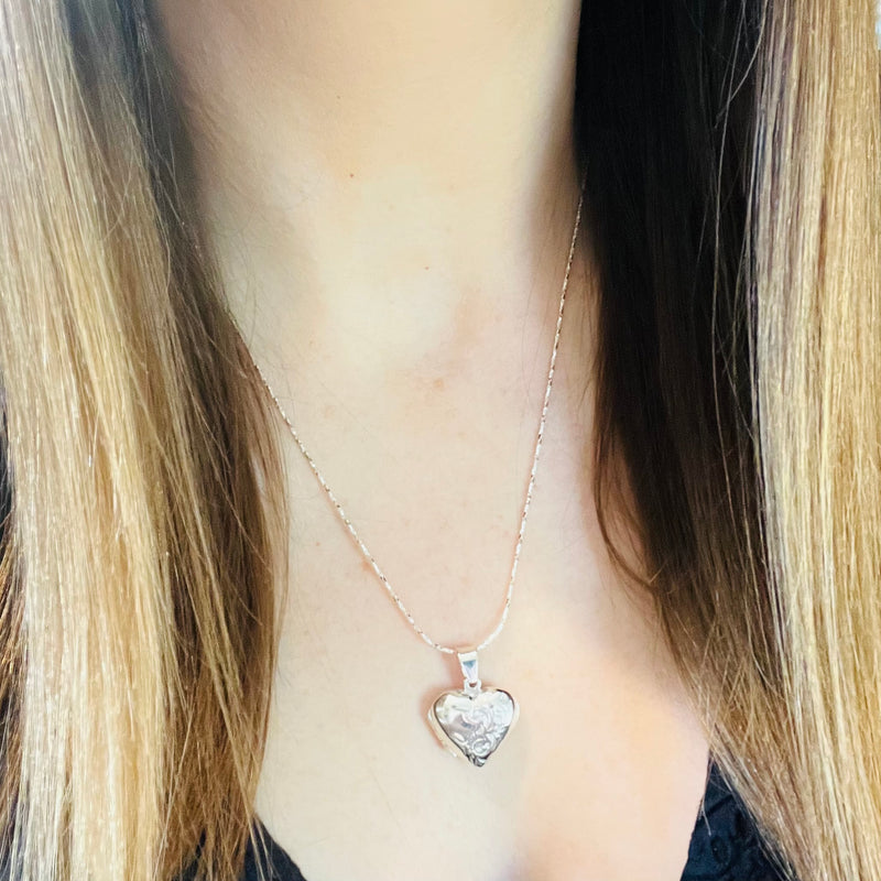 Sterling Silver Heart Locket Necklace