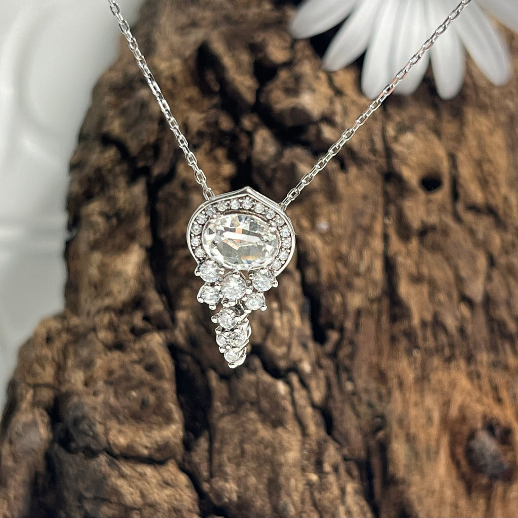 Sterling Silver & Swarovski Clear Crystal Necklace