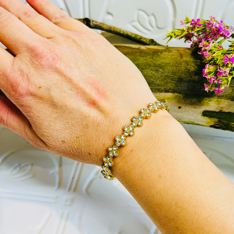 Gold & Clear Crystal Bracelet