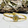 Gold Stainless Steel Tree Of Life Bangle