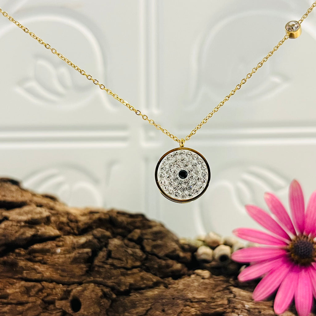 Gold Plated Pavé Crystal Pendant