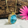 Gold Platinum Plated Aqua Necklace