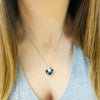 Silver Black Heart Necklace