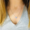 Silver Blue & Clear Crystal Eye Necklace