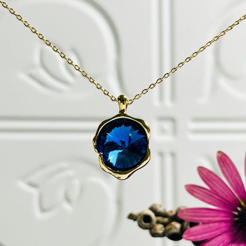 Gold & Brilliant Royal Blue Necklace