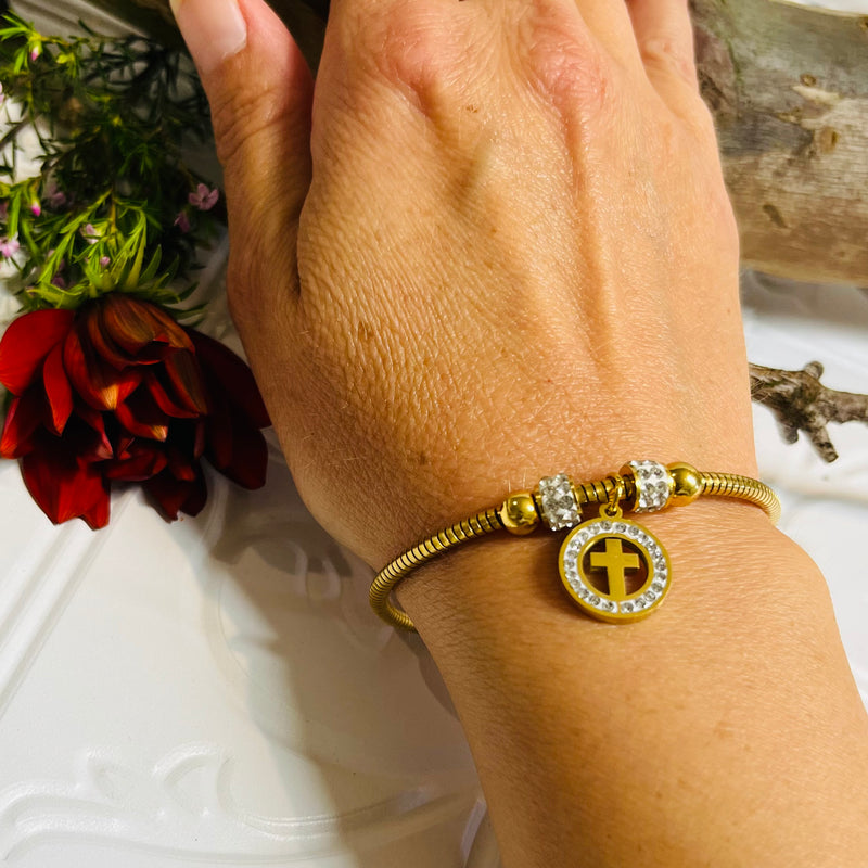 Gold Cross Bracelet