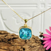 Gold Platinum Plated Aqua Necklace