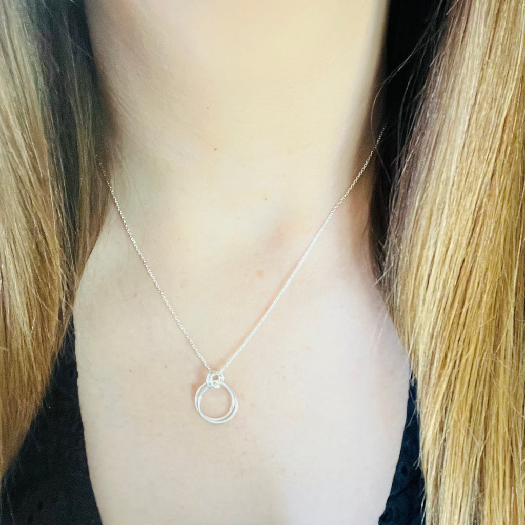 Silver Sterling Silver Circles Necklace