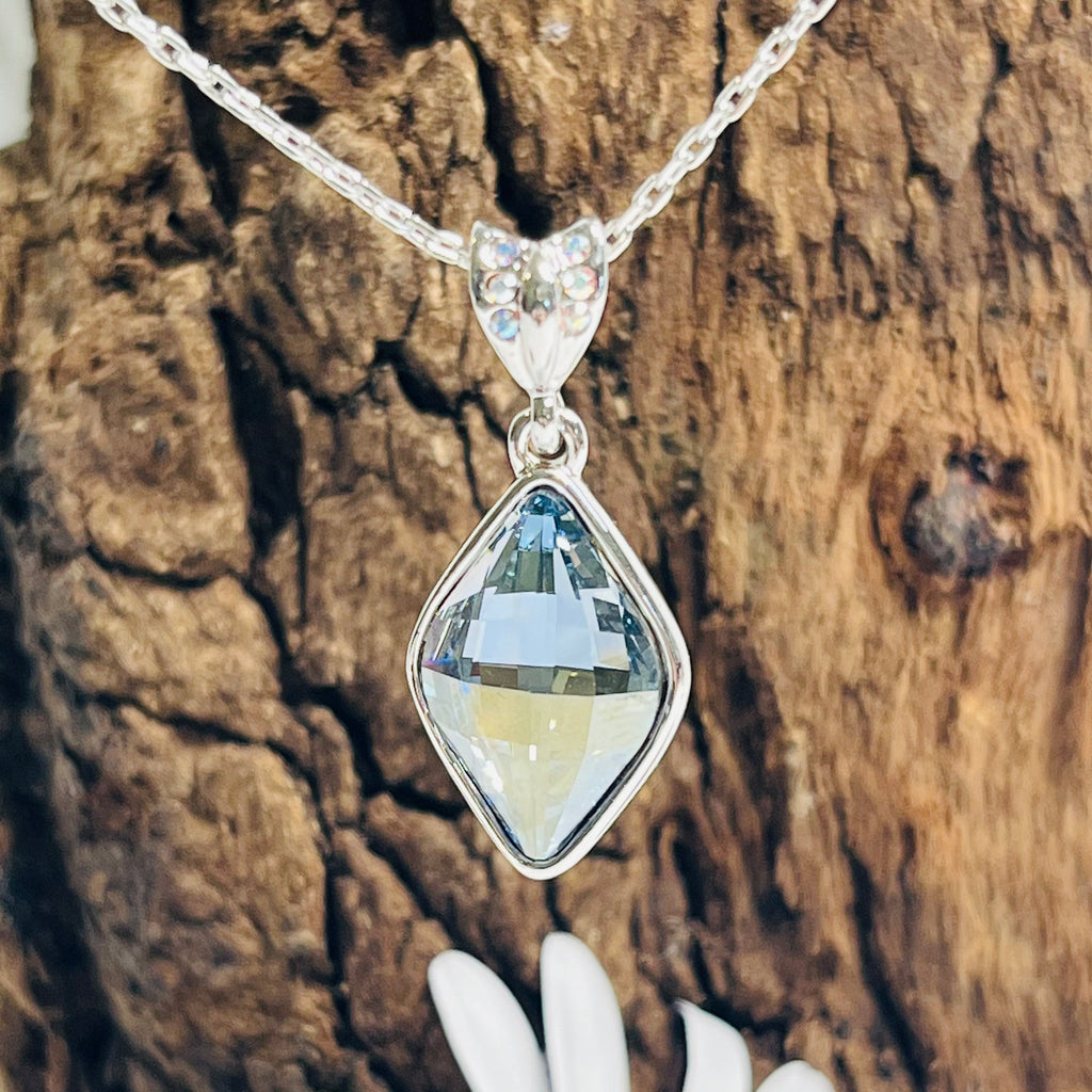 Silver & Light Grey Swarovski Crystal Necklace