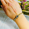 Gold clear crystal & navy blue Bracelet
