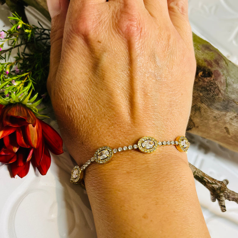 Gold Clear Crystal Bracelet
