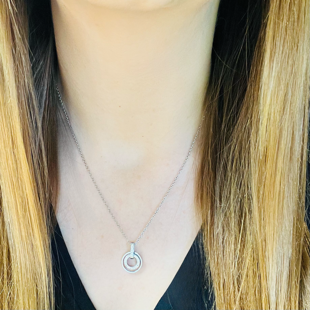 Silver Circle & Crystal Necklace