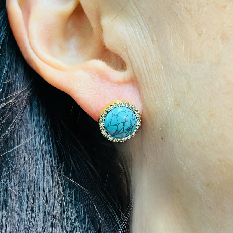 Gold & Aqua Earrings