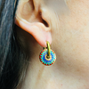 Gold Multicoloured Aztec Round Earrings