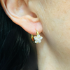 Small Gold Clear Crystal Flower Earrings
