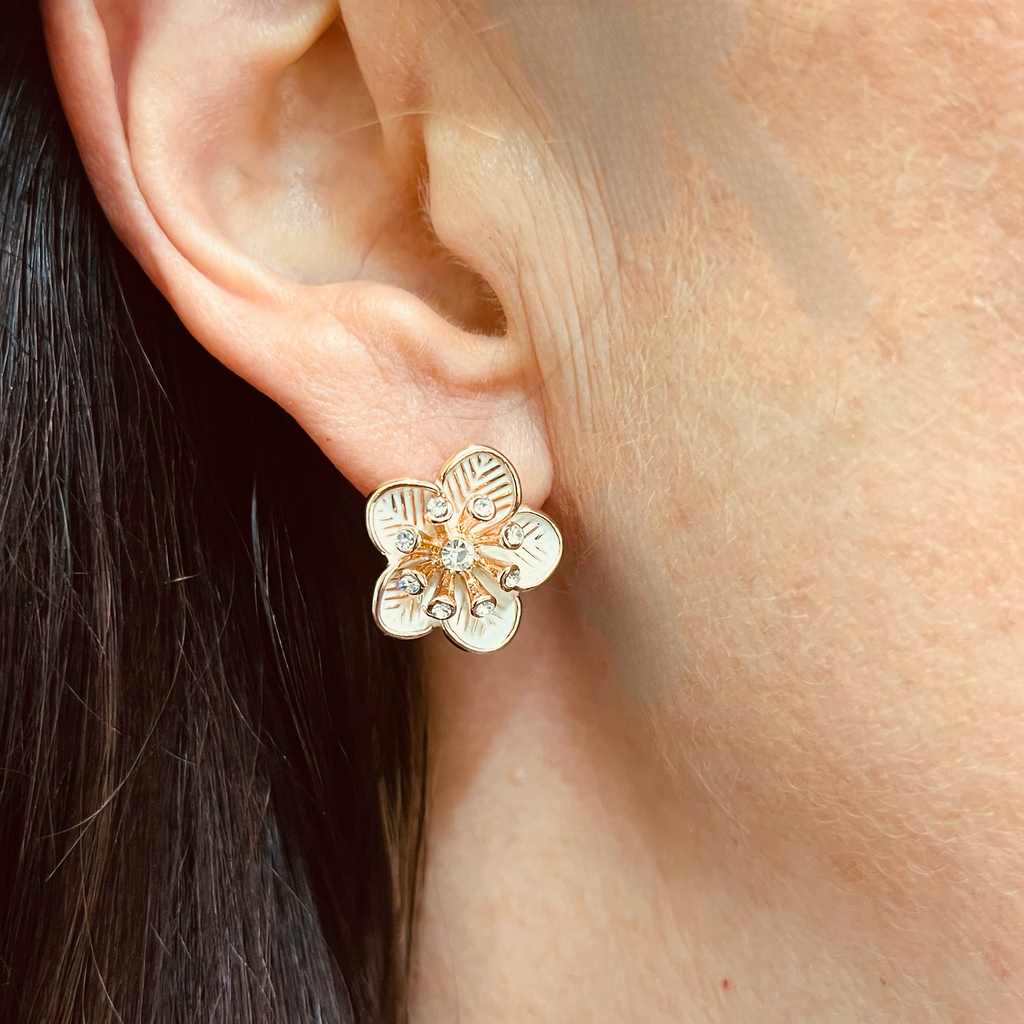 Rose Gold Flower Earrings