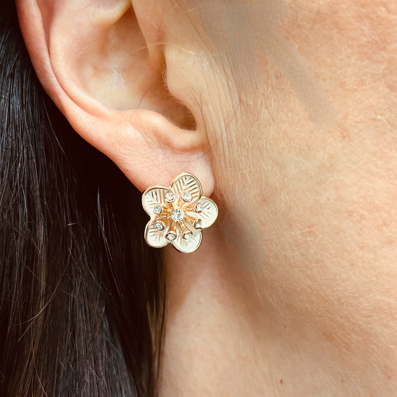 Rose Gold Flower Earrings