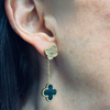 Gold & Black Clover Leaf Earrings