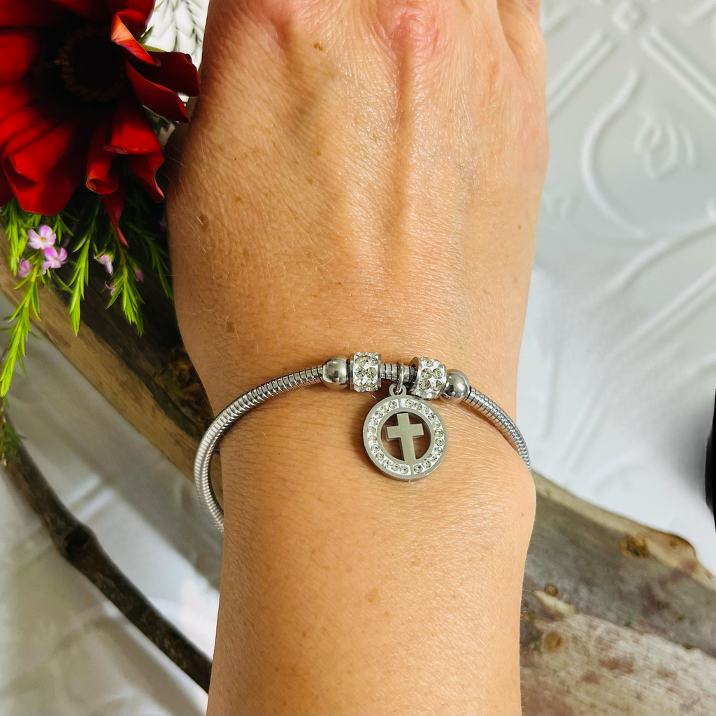 Silver Cross Bracelet