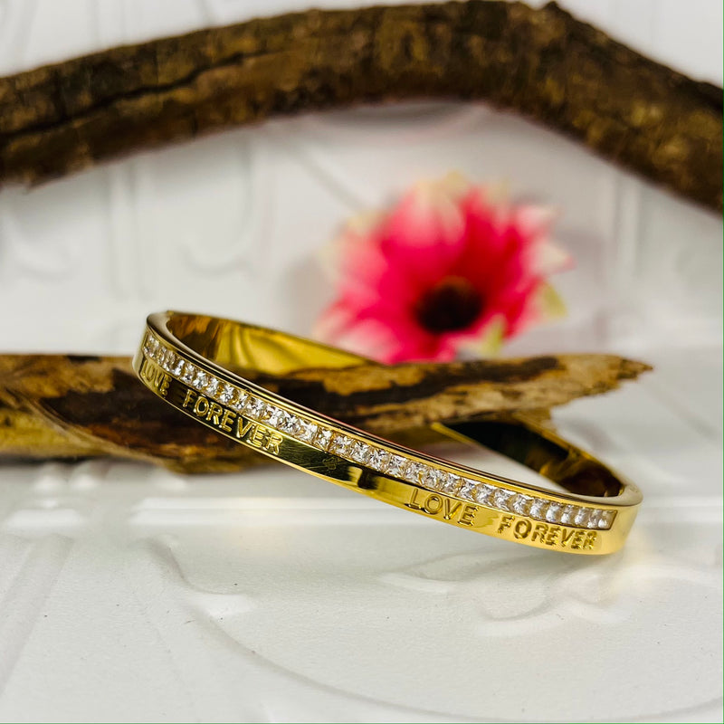 Gold Clear Crystal Bangle