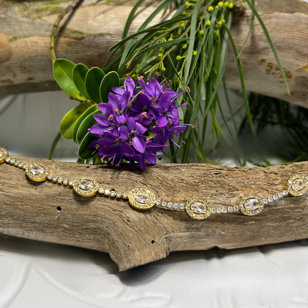 Gold Clear Crystal Bracelet