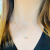 Gold Round Clear Crystal Necklace