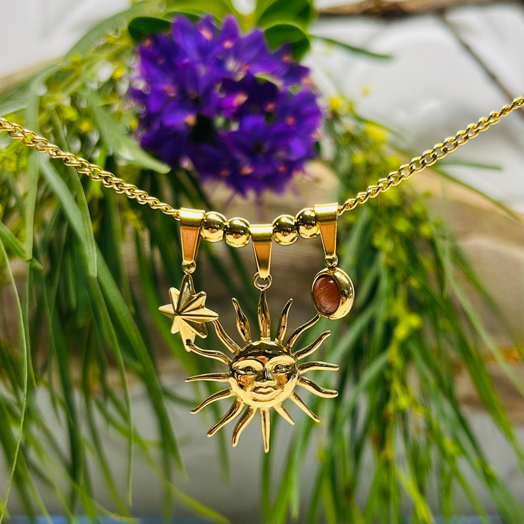 Gold Sun & Star Necklace