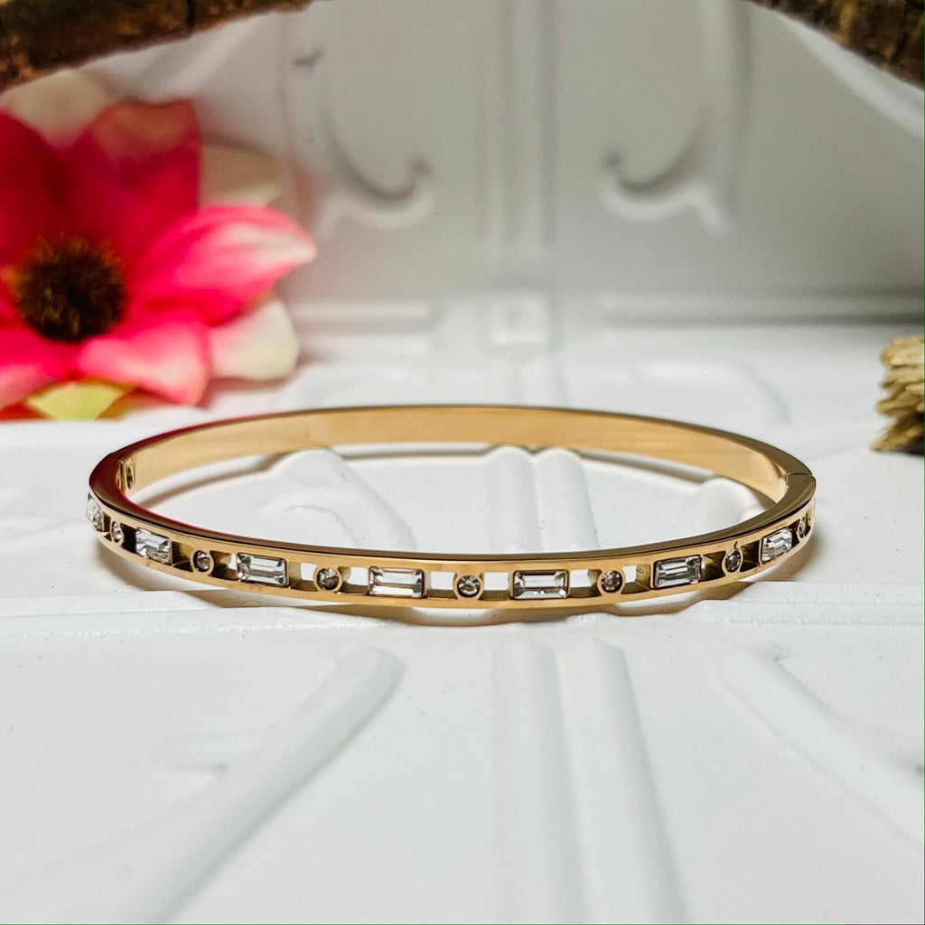 Rose Gold & Clear Crystal Cubic Zirconia Bracelet