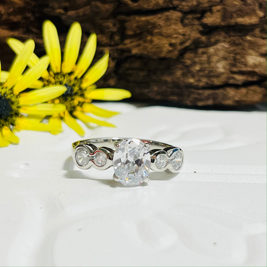 Stainless Steel Cubic Zirconia Ring