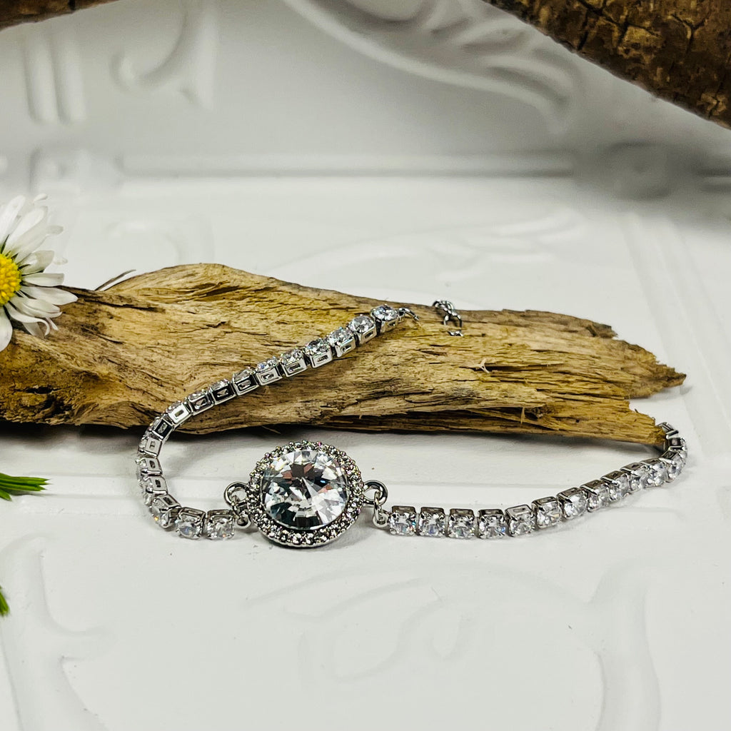 Silver Clear Swarovski Crystal Bracelet