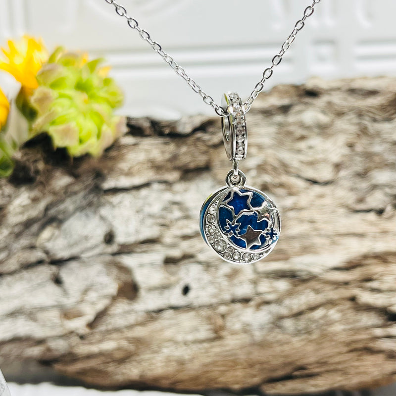 Silver Moon & Stars Necklace