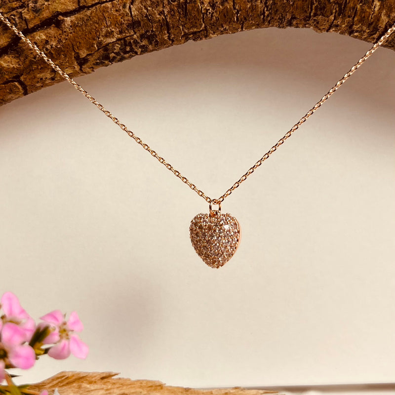 Rose Gold Tiny Heart Necklace is