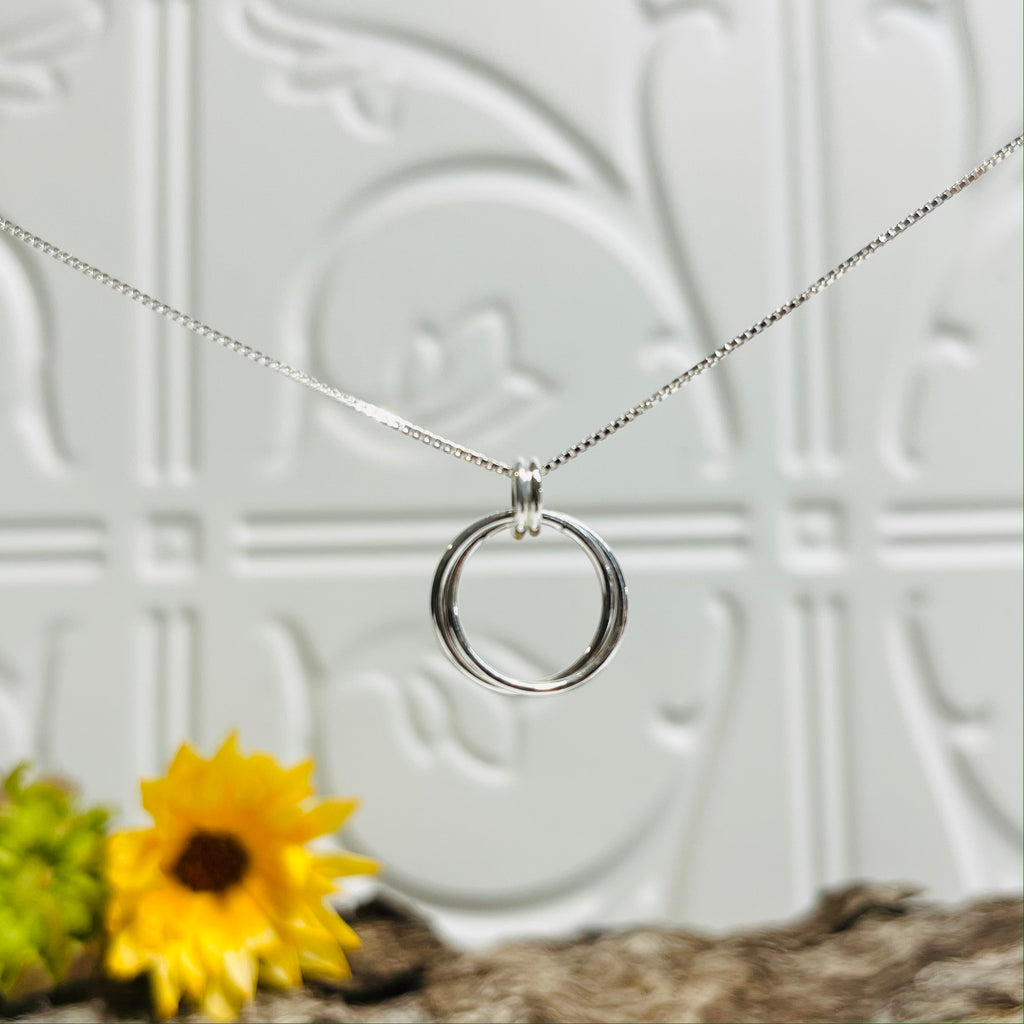 Silver Sterling Silver Circles Necklace