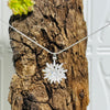 Silver Crystal Flower Necklace