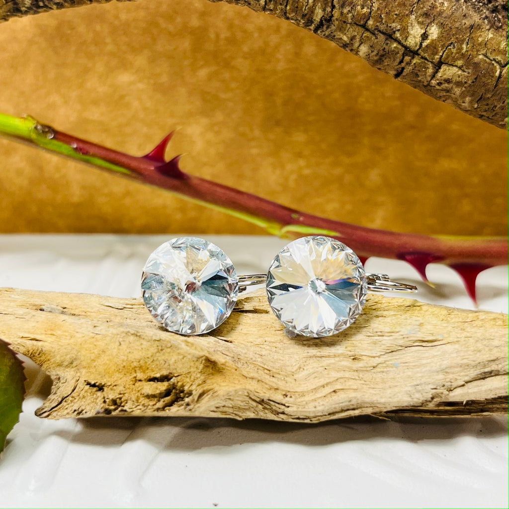 Silver Swarovski Clear Crystal Earrings