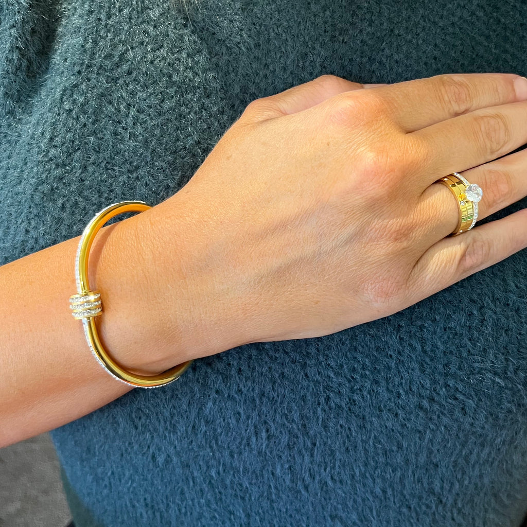 Gold Clear Crystal Bangle