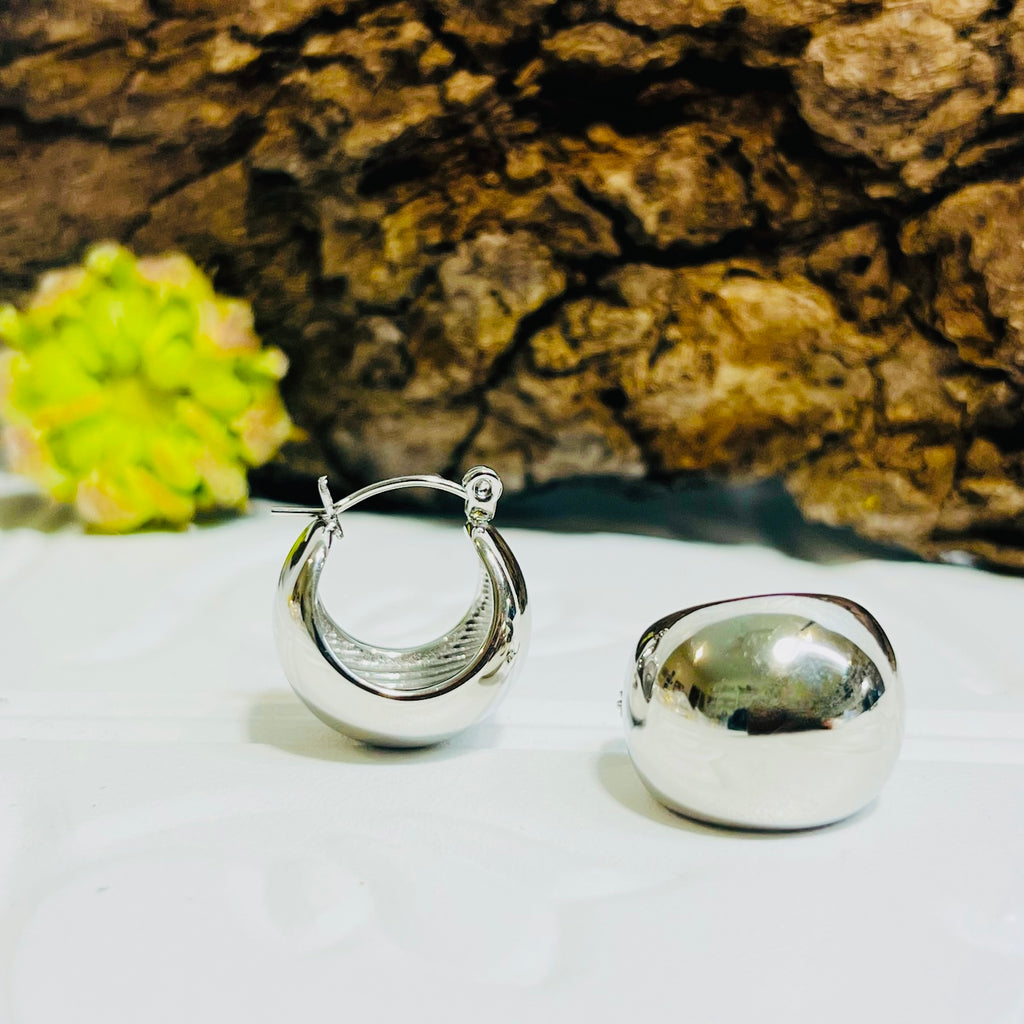 Silver Half Circle Earrings