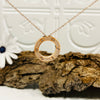 Rose Gold Circle & Crystal Necklace