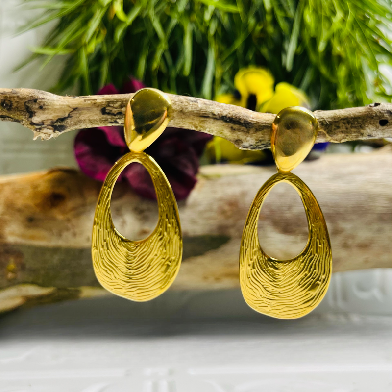 Gold Drop Down Earrings
