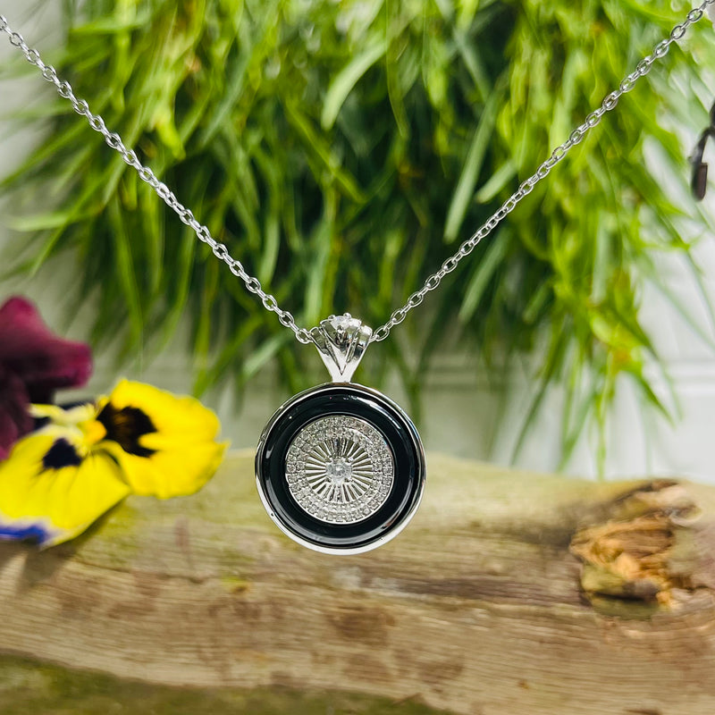 Silver & Black Crystal Necklace